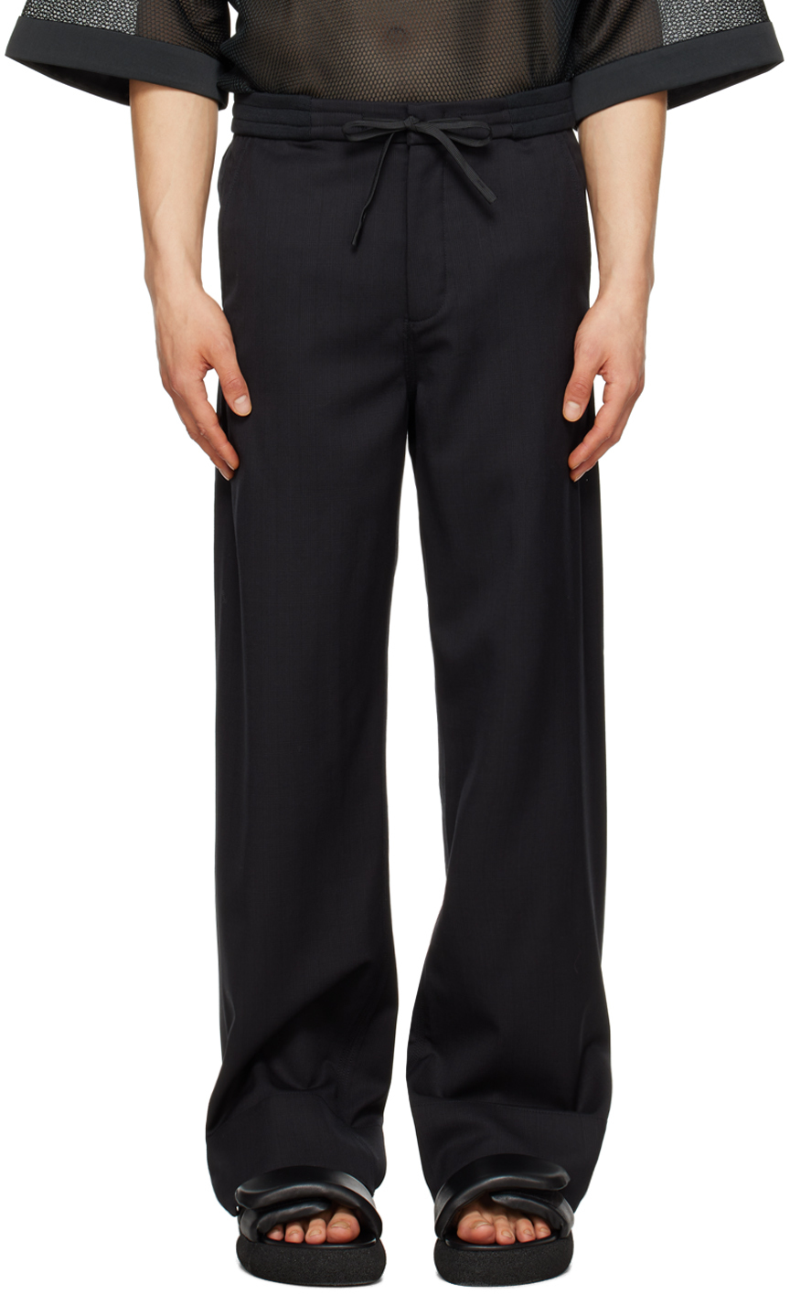 Cornerstone Black Scalloped Trousers | ModeSens