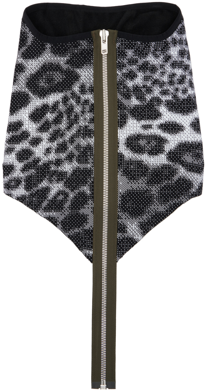 Acronym Grey Leopard Print Neck Warmer