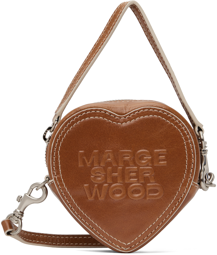 Marge Sherwood Brown Heart Pouch