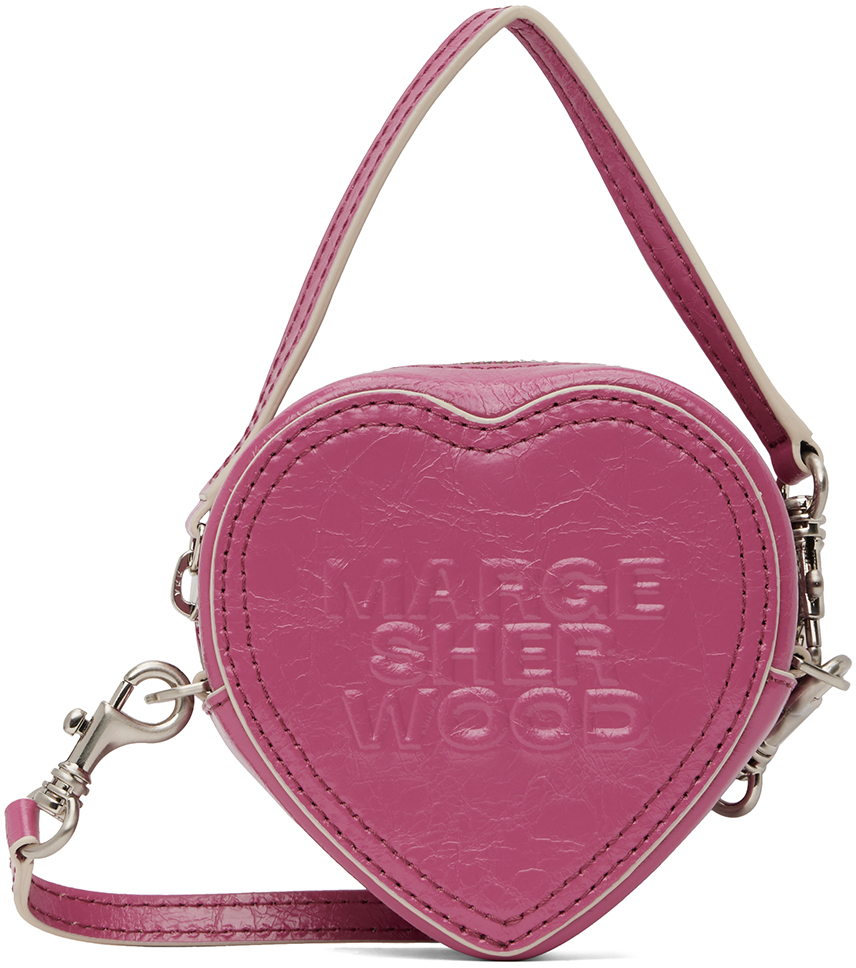 Marge Sherwood crinkled-finish Leather Mini Bag - Pink