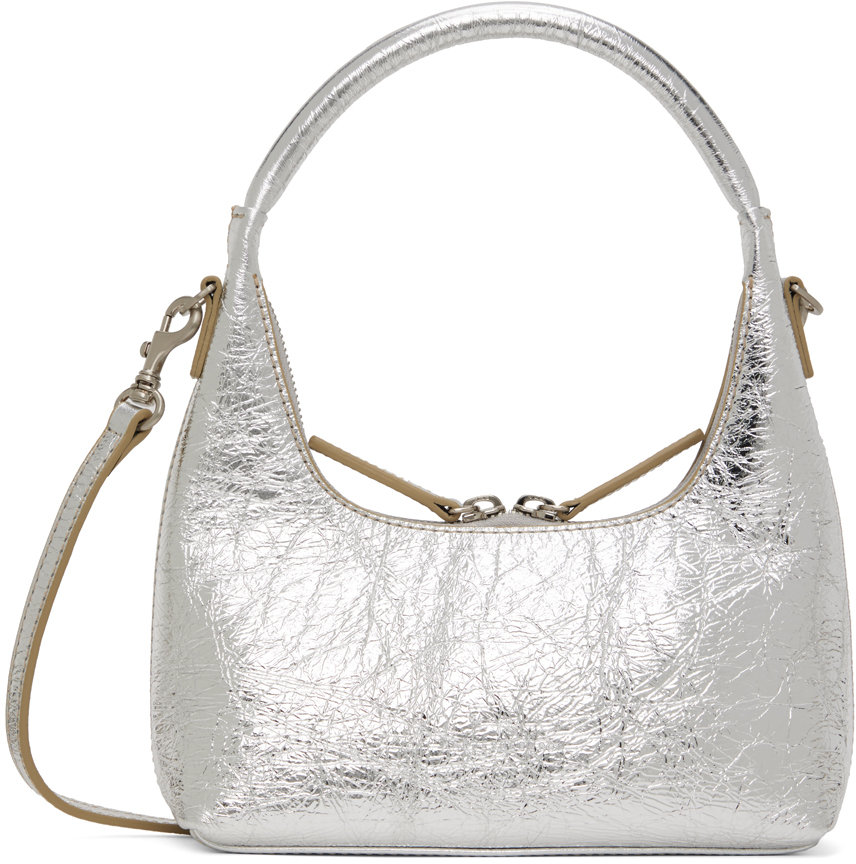 Marge Sherwood: Silver Mini Crinkle Shoulder Bag | SSENSE Canada