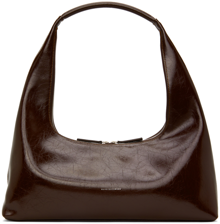 Marge Sherwood: Brown Crinkled Shoulder Bag
