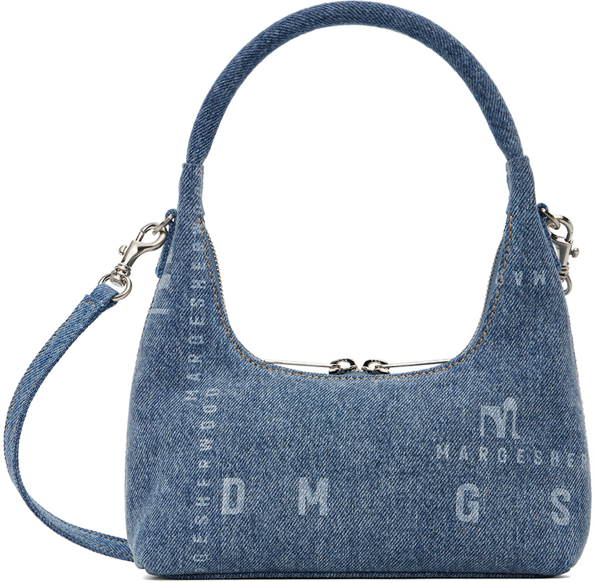Marge Sherwood Blue Mini Zip Denim Shoulder Bag