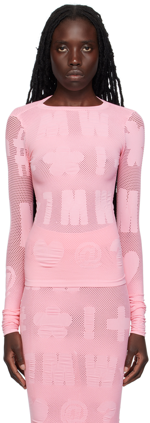 Maisie Wilen Pink Logomania Long Sleeve T-shirt In Baby Girl