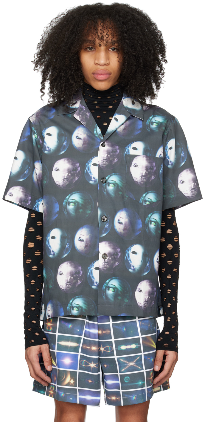 【関税込み】Maisie Wilen ネイビー Calcium シャツ SSENSE UK Exclusive Black Calcium Shirt by Maisie Wilen on Sale