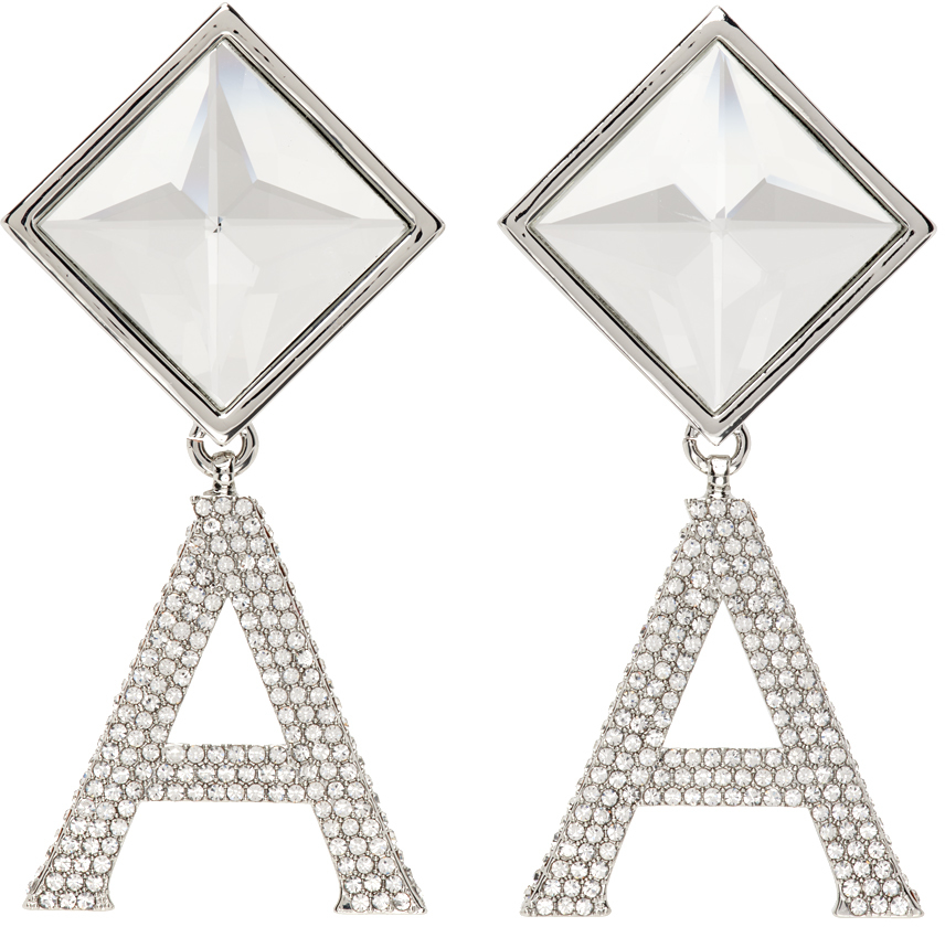AREA Silver Crystal A Earrings