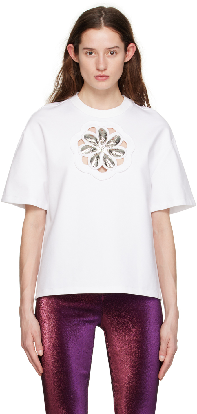 AREA WHITE MUSSEL FLOWER T-SHIRT