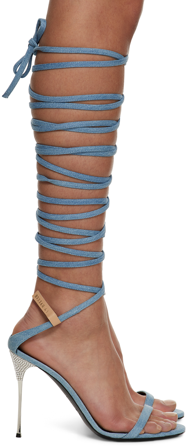 Area Blue Sergio Rossi Edition Heeled Sandals In 4009 Blue