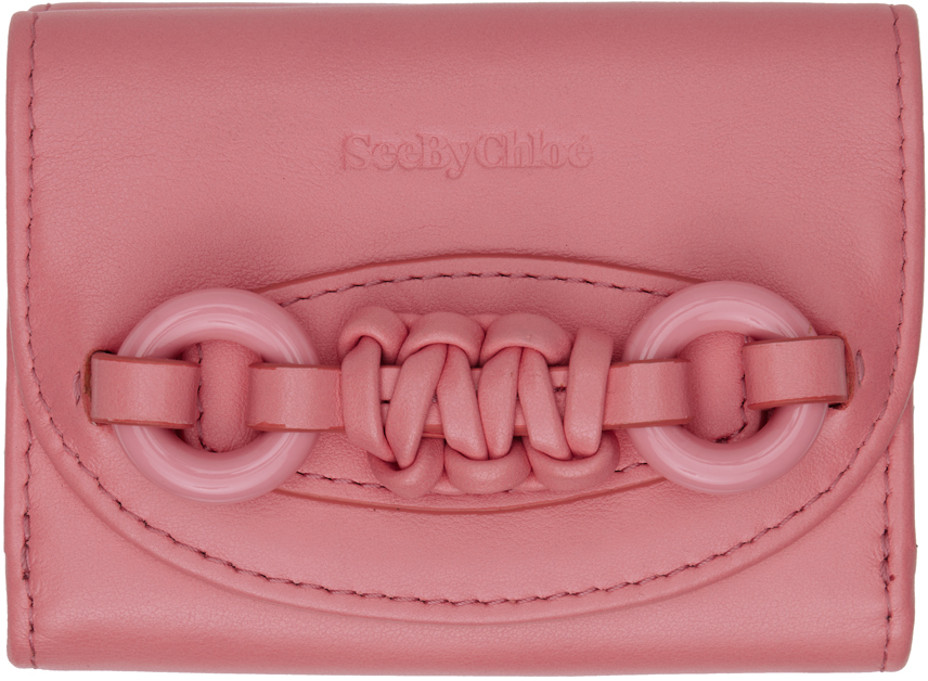 See By Chloé Saddie Tri-fold Wallet In Sunset Pink