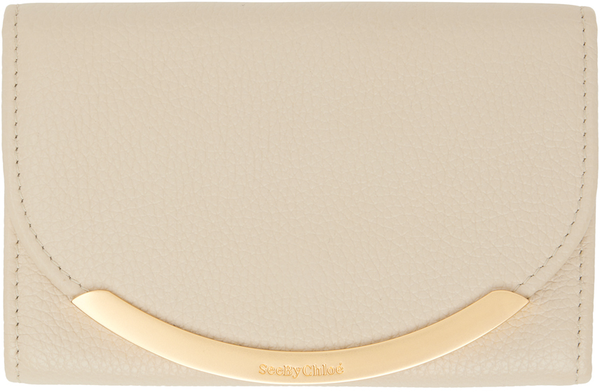 SEE BY CHLOÉ OFF-WHITE LIZZIE COMPACT WALLET