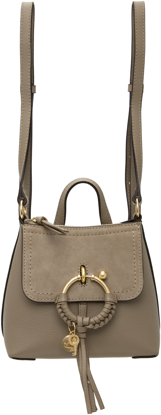 See By Chloé Taupe Joan Backpack In 23w Motty Grey