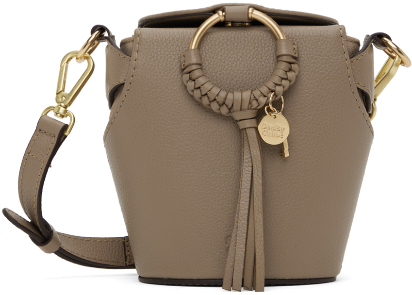 See By Chloé Taupe Joan Box Bag In 23w Motty Grey