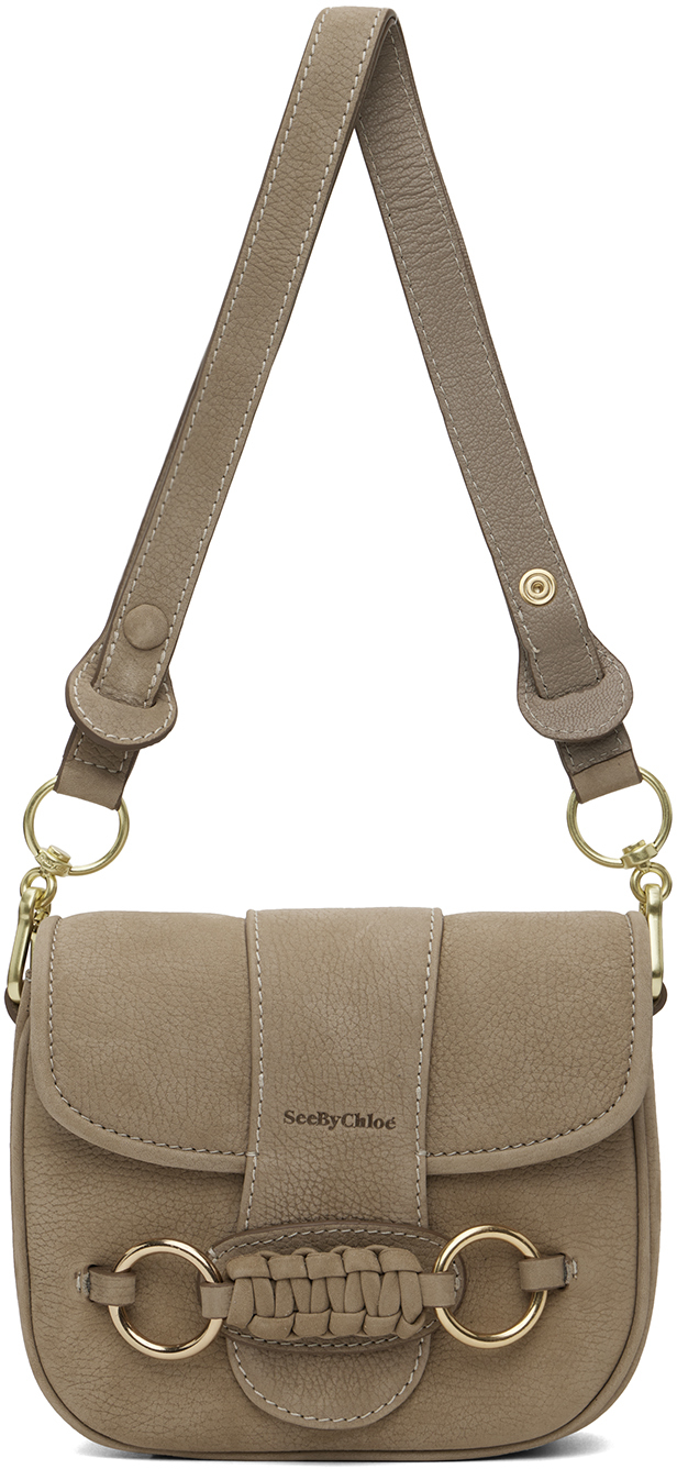 See By Chloé Taupe Saddie Satchel Bag In 23w Motty Grey
