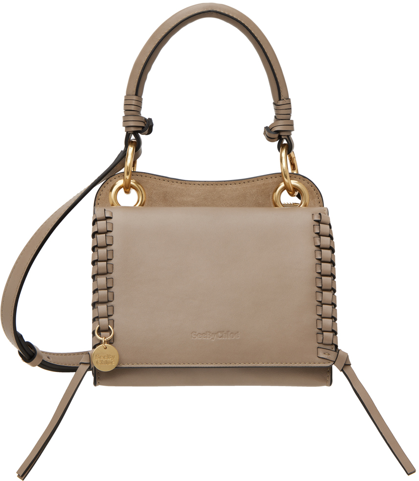 See By Chloé Tilda Leather And Suede Mini Bag In Motty Grey