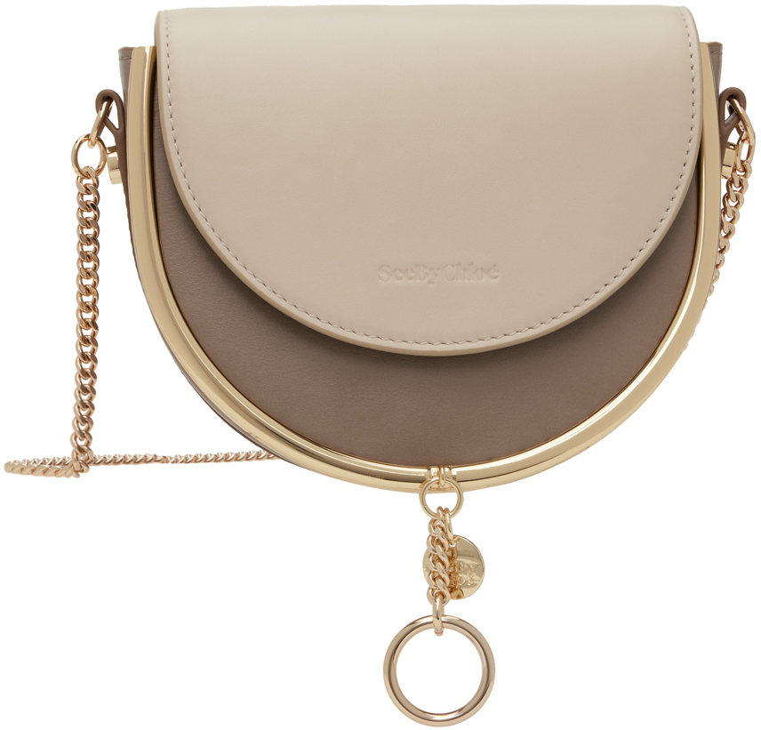 See By Chloé Gray & Taupe Mara Evening Bag In 23w Motty Grey