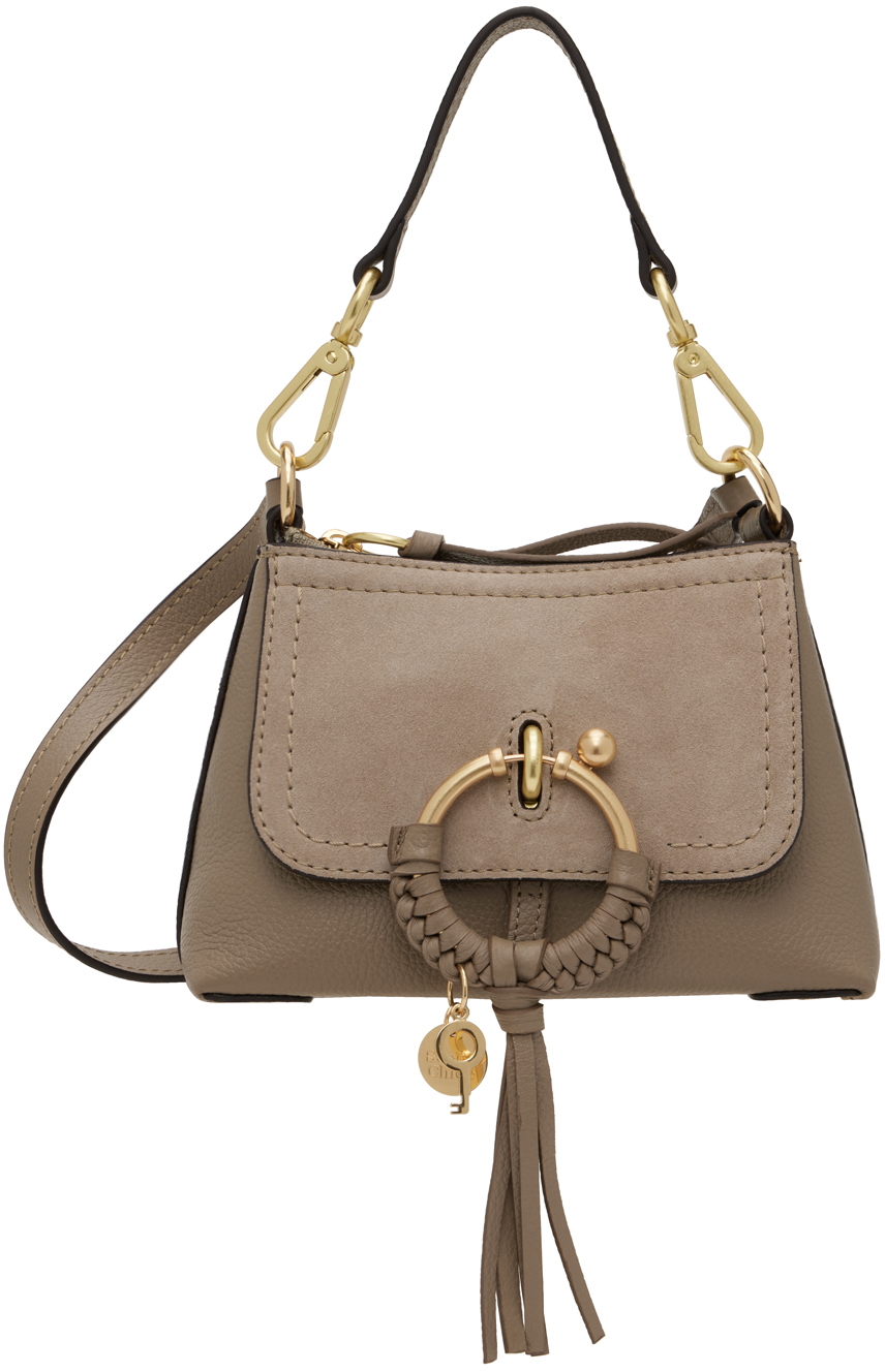 See By Chloé Taupe Mini Joan Shoulder Bag In 23w Motty Grey