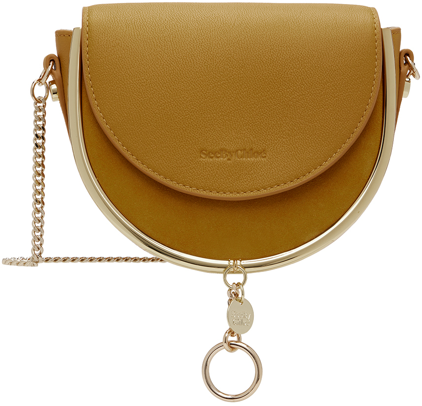 See By Chloé Brown Mara Evening Shoulder Bag In 775 Golden Yellow