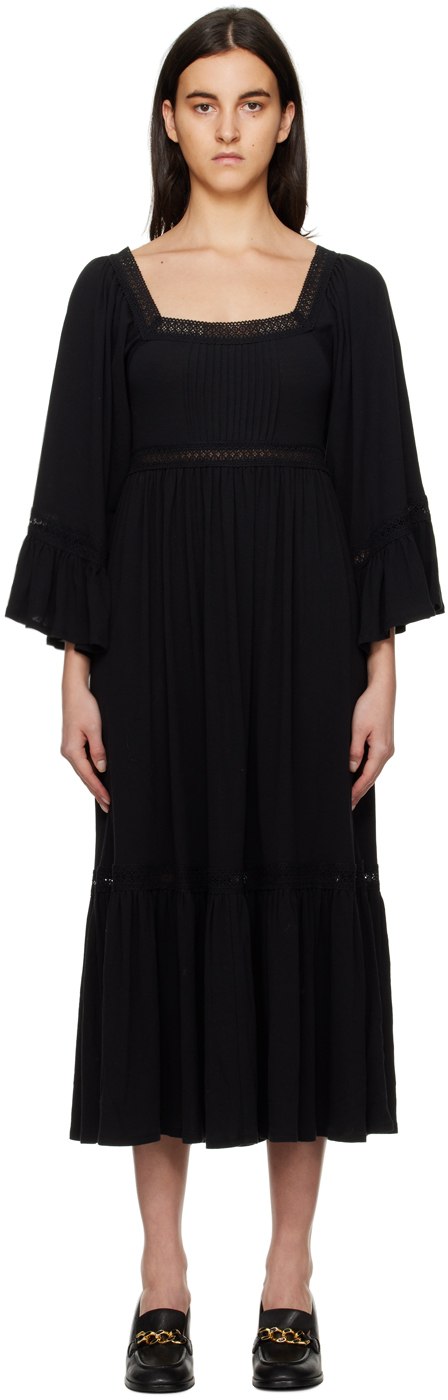 See By Chloé Black Tiered Maxi Dress