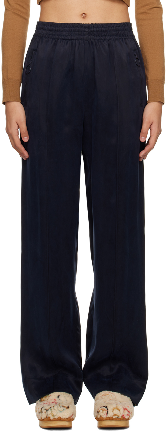 See By Chloé Navy Pinched Seam Lounge Pants In 4c3 Ink Navy