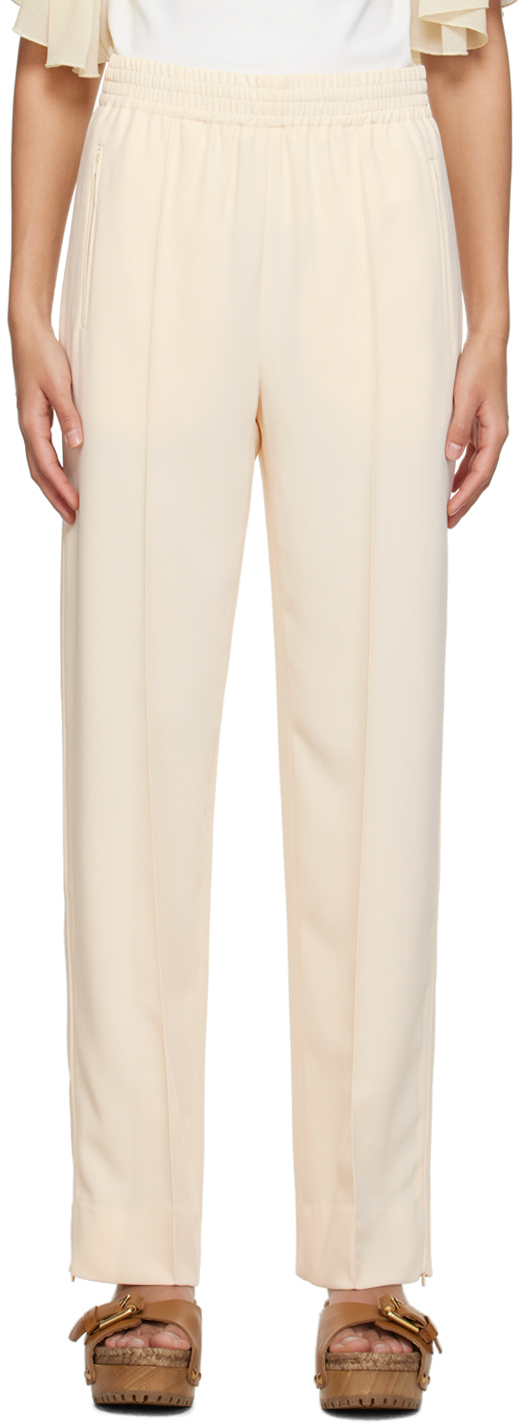 See By Chloé Off-white City Fluid Trousers In 22p Light Ivory