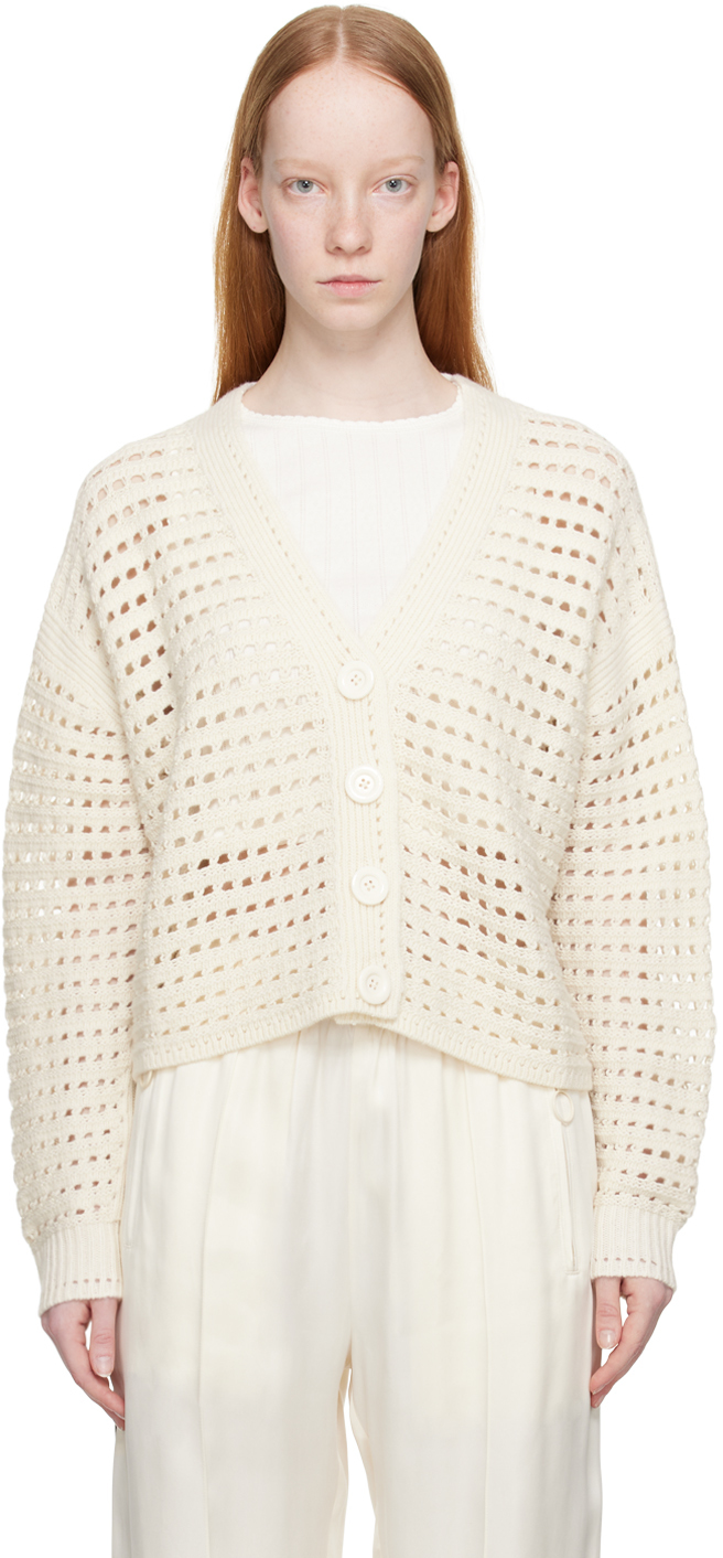 See By Chloé Off-white Y-neck Cardigan In 101 White