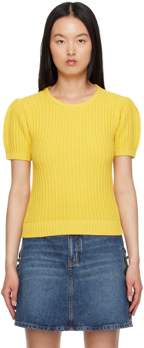 See By Chloé Yellow Rib Sweater In 70r Glowing Yellow