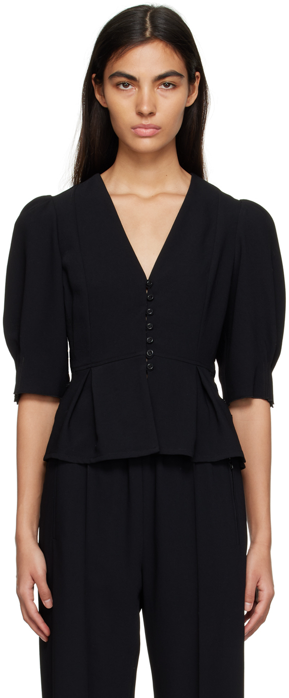 See By Chloé Iconic Crepe Peplum Blouse In Black