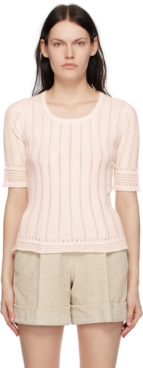 See by Chloé White Scoop Neck Top