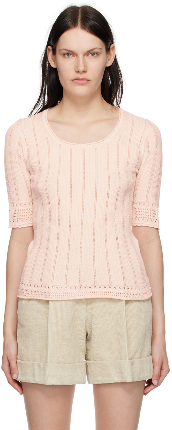 See By Chloé Pink Scoop Neck Top In 6a3 Natural Pink