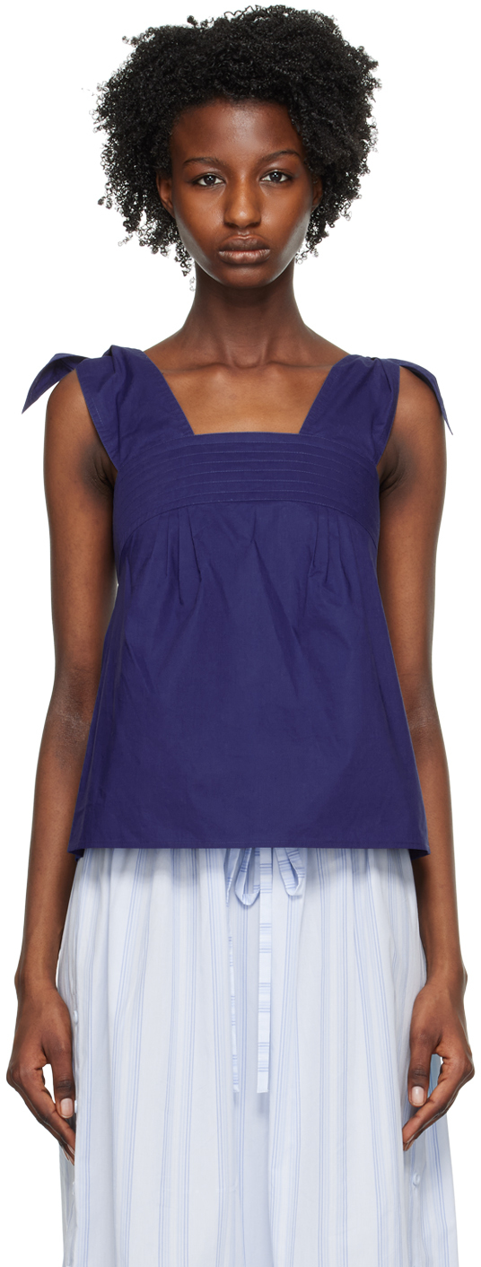 See by Chloé Blue Bow Tank Top