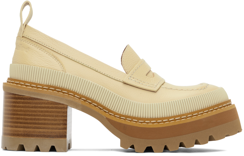 See By Chloé Ssense Exclusive Beige Mahalia Loafers In 101 Natural