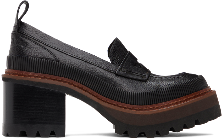 See By Chloé Ssense Exclusive Black Mahalia Loafers In 999 Black