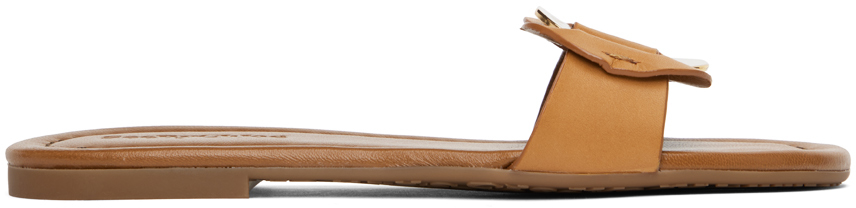 See By Chloé 5mm Chany Leather Sandal Flats In Fawn