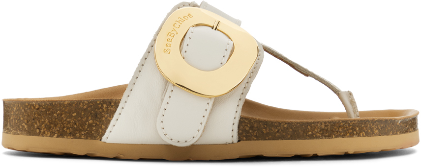 Shop See By Chloé Beige Chany Fussbett Sandals In 101 Natural