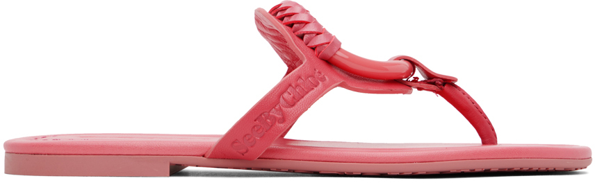 See By Chloé Pink Hana Sandals In 660 Medium Pink