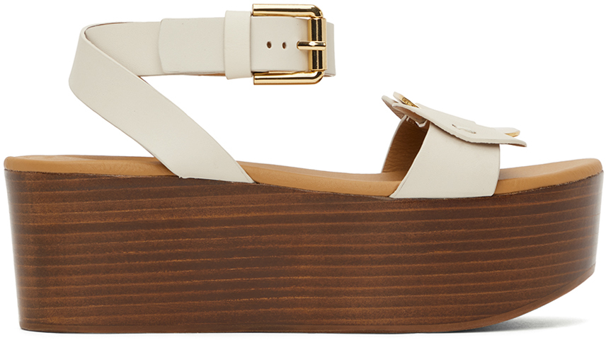 See By Chloé White Chany Platform Sandals In 100 Natural