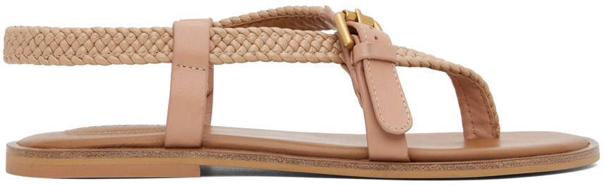 See By Chloé Tan Nola Braided Sandals In 220 Rust/copper