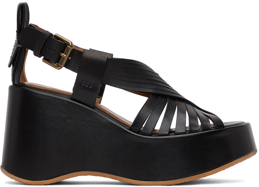 See By Chloé Black Thessa Heeled Sandals In 001 Black