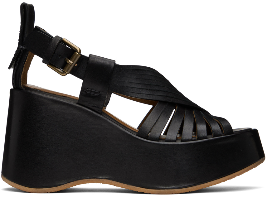 See By Chloé Black Thessa Heeled Sandals In 999 Black