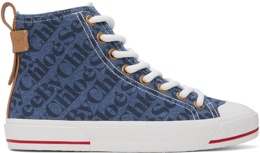 See By Chloé Navy Aryana Trainers In Denim