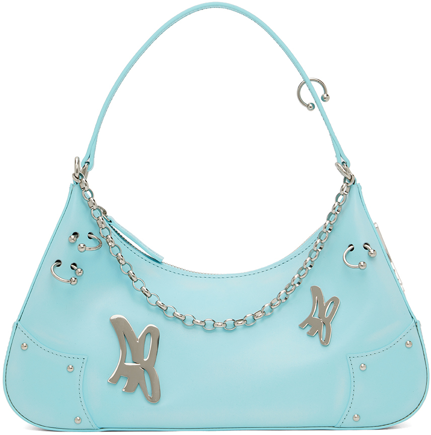 Andersson Bell Blue Butterfly Ab Logo Chain Bag In S/blue