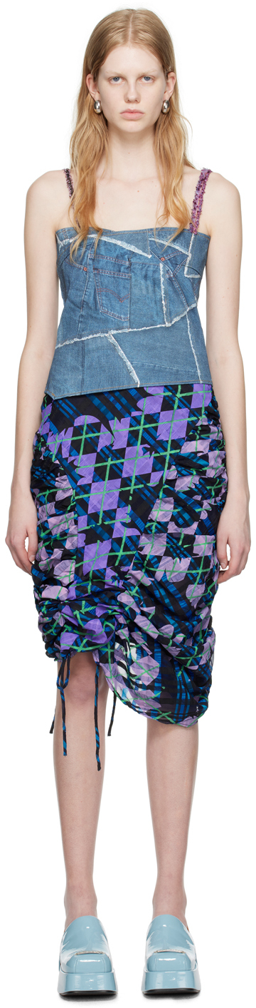 Shop Andersson Bell Blue Giselle Midi Dress In Multi