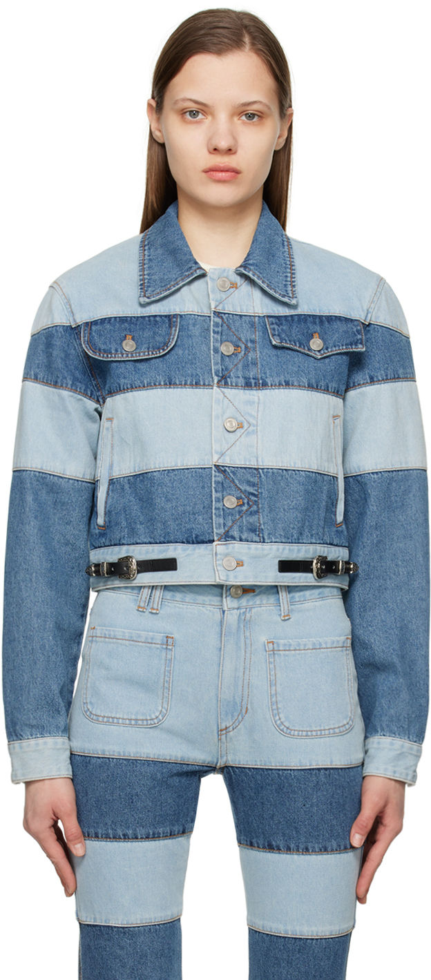Shop Andersson Bell Blue Mahina Denim Jacket In Washed Blue
