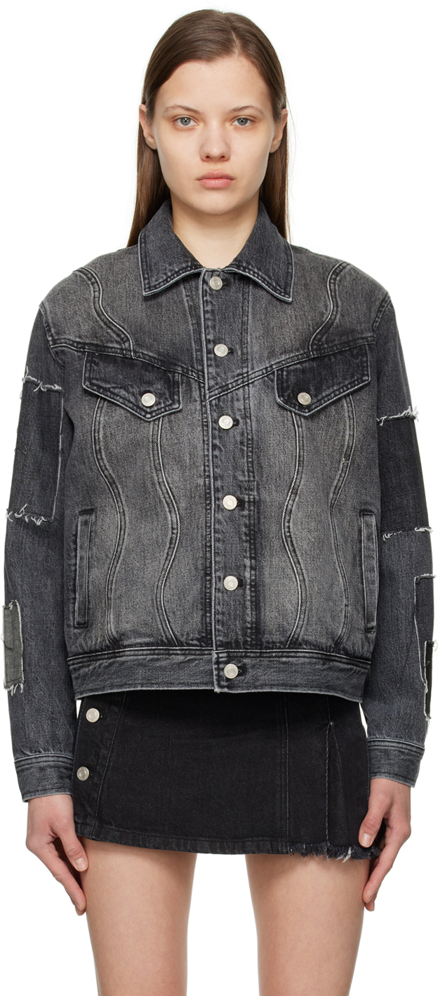 Andersson Bell Gray Patchwork Denim Jacket In Black | ModeSens