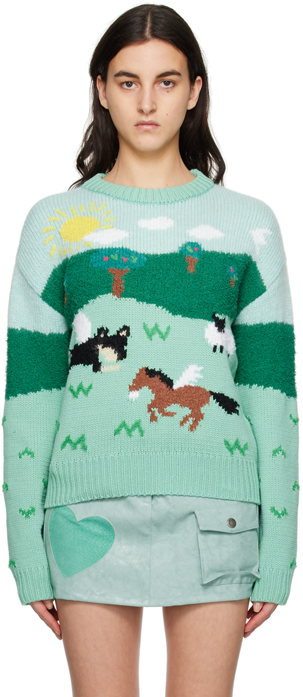 Andersson Bell Green Intarsia Sweater
