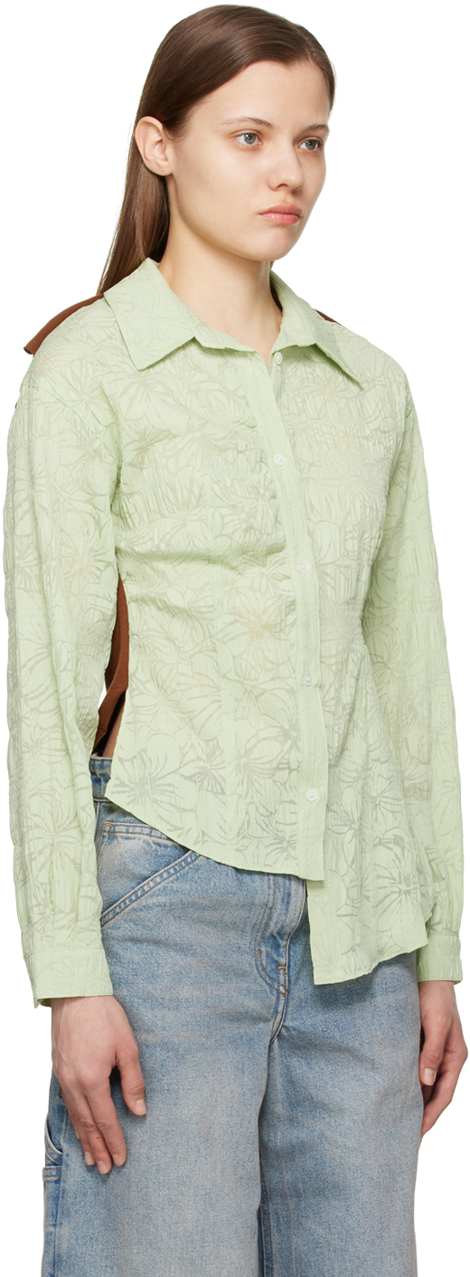 Shop Andersson Bell Green Moeka Combination Shirt In Jade