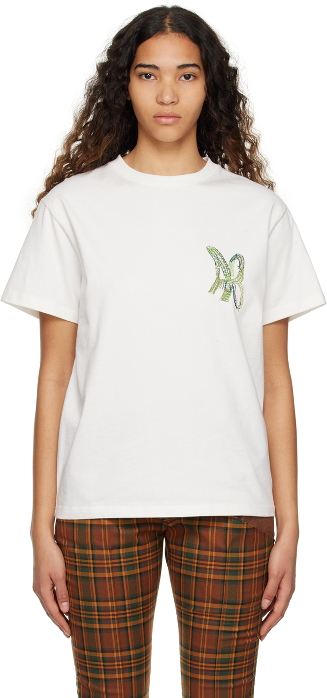 Andersson Bell White 'AB' Embroidered T-Shirt