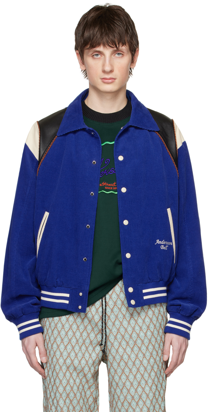 Andersson Bell Colour-block Panelled Bomber Jacket In Blu
