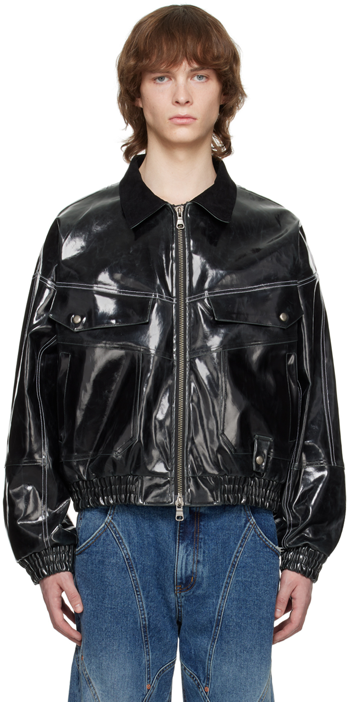 Black Ortega Faux-Leather Jacket