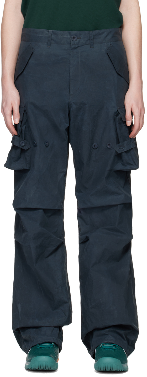 Andersson Bell Black Fatani Crack Cargo Pants In Asphalt Asphlt